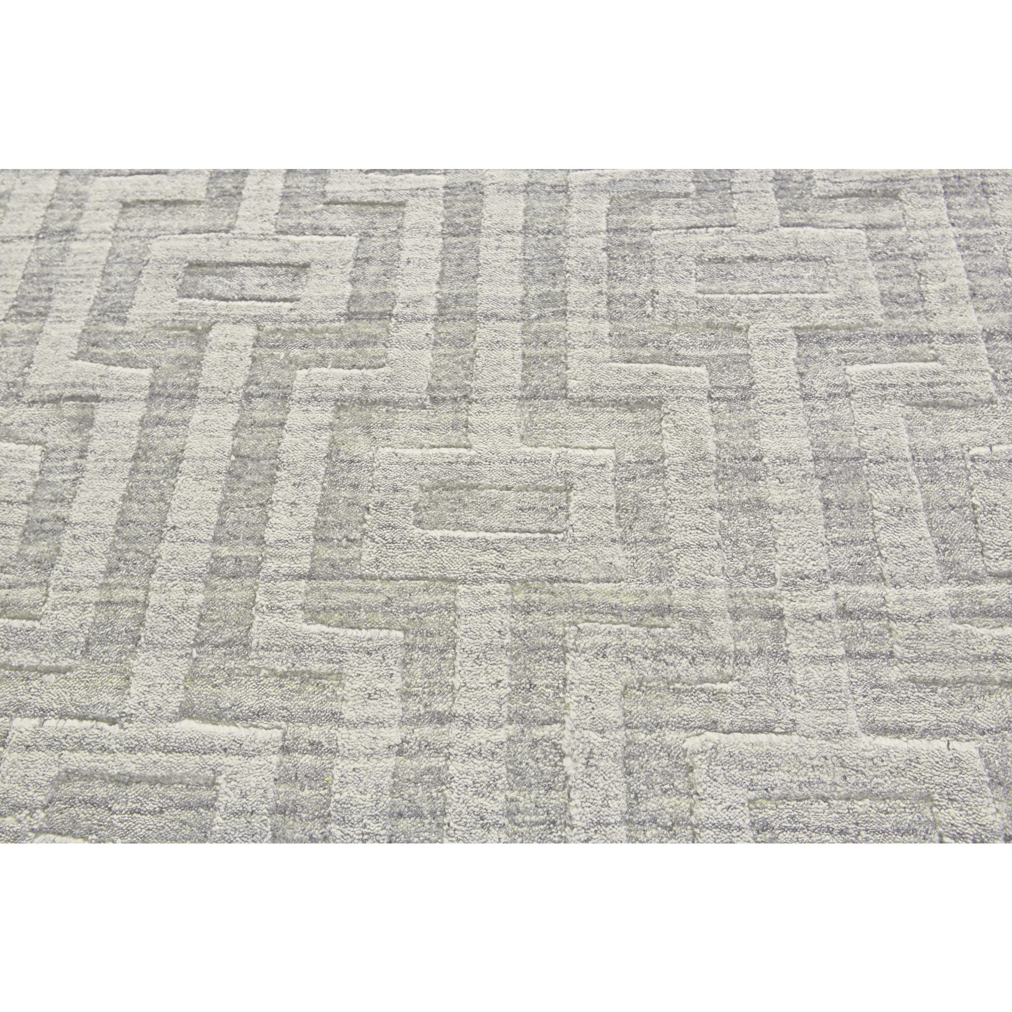 2' x 8' Gray Geometric Runner Rug