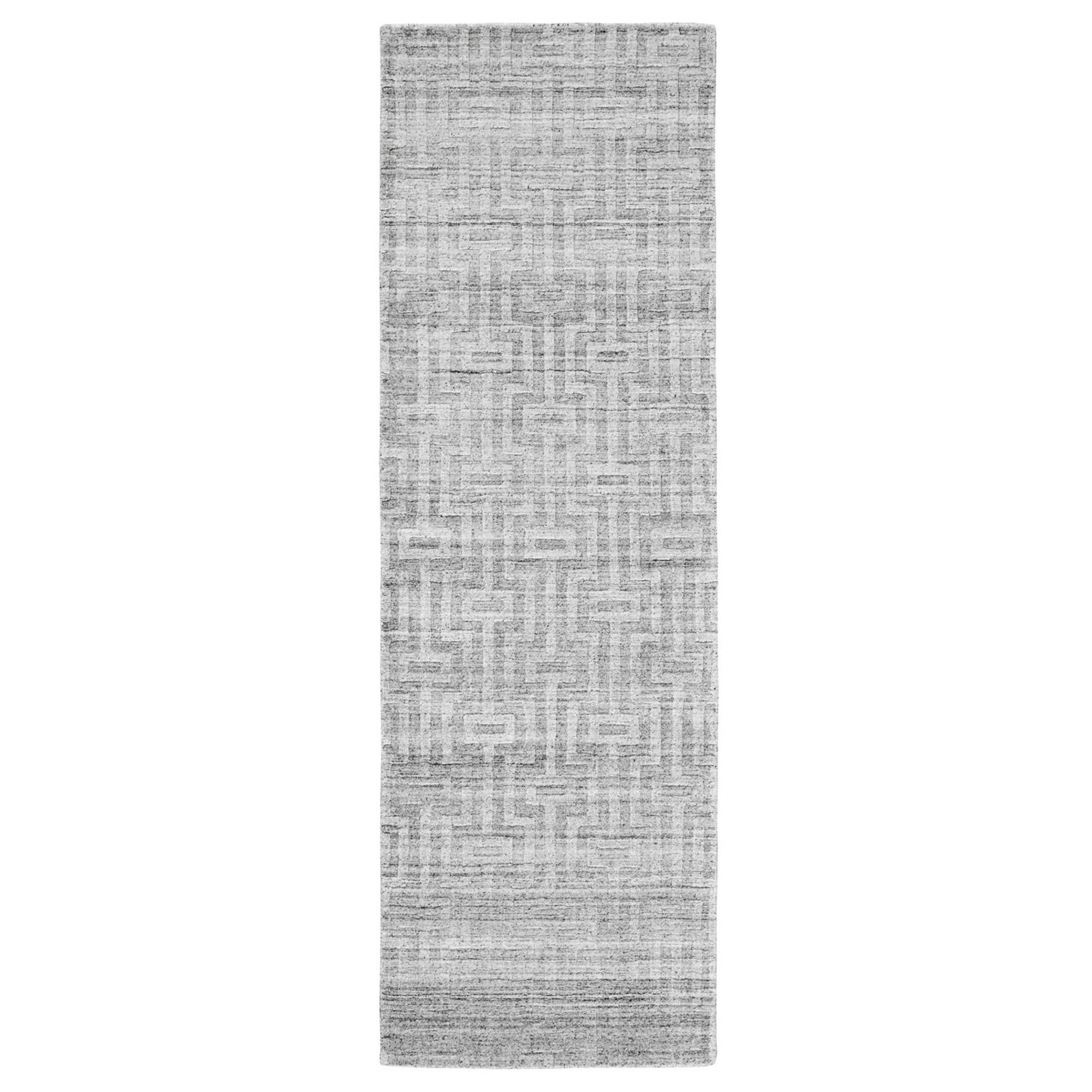 2' x 8' Gray Geometric Runner Rug