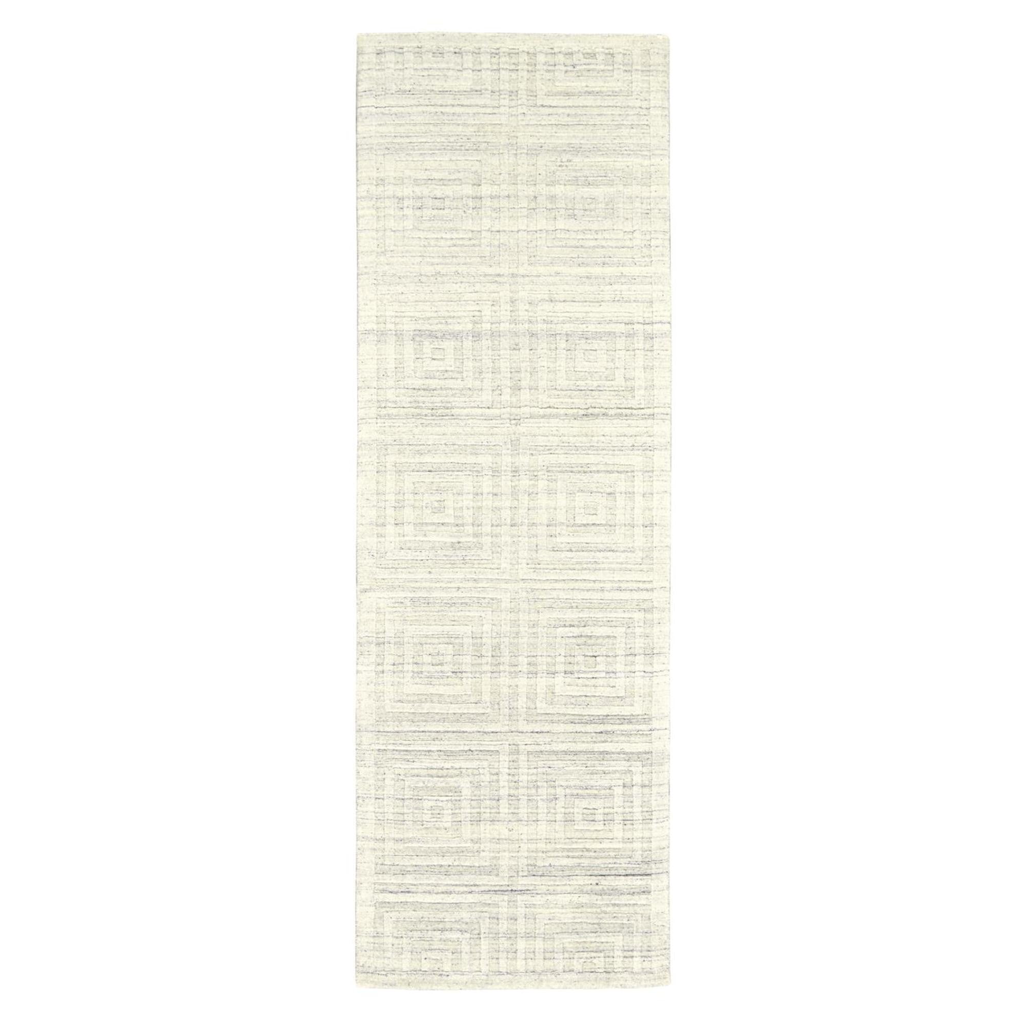 2' x 8' Ivory Geometric Runner Rug