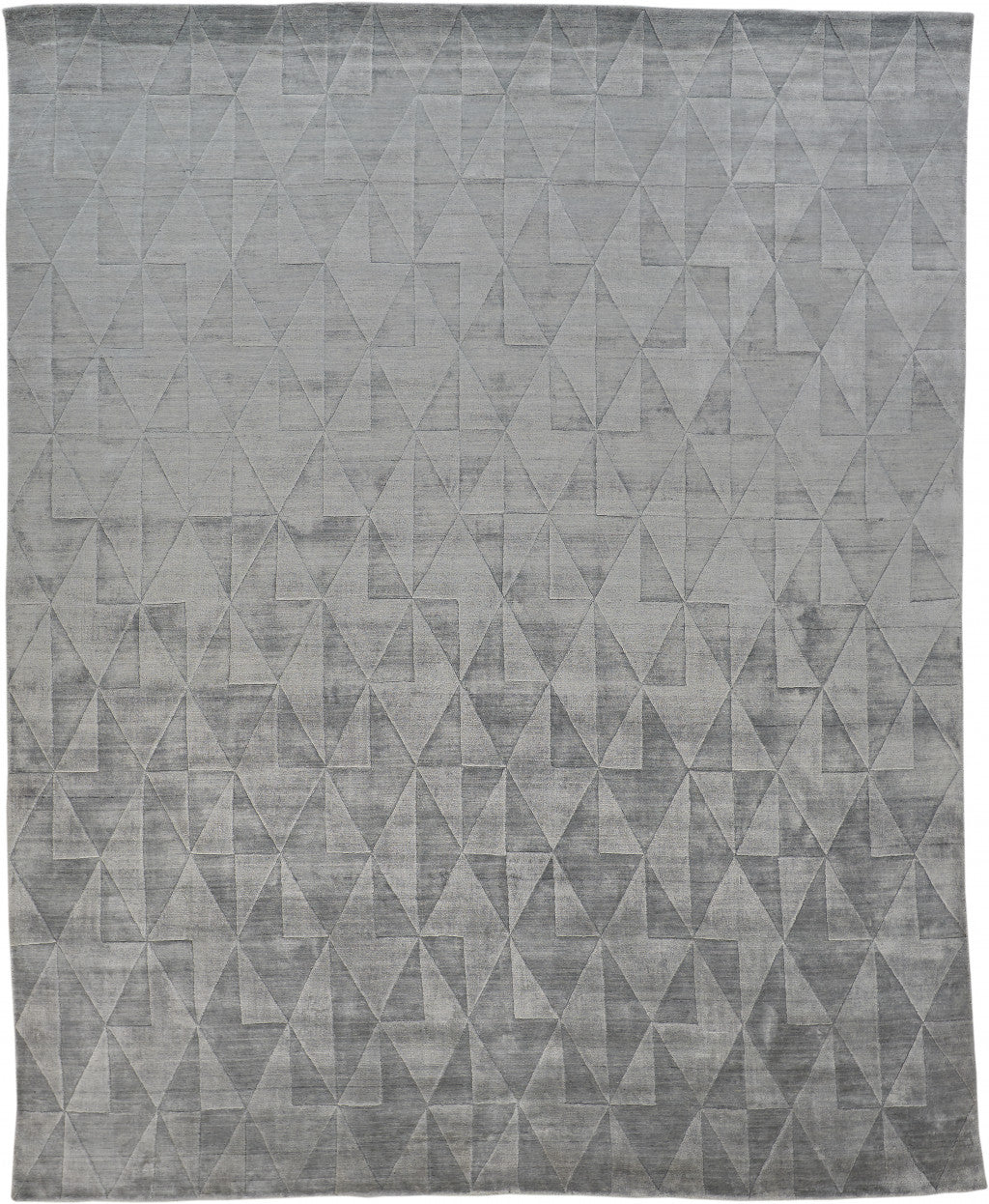 Gray, Ivory, and Silver Geometric Area Rug