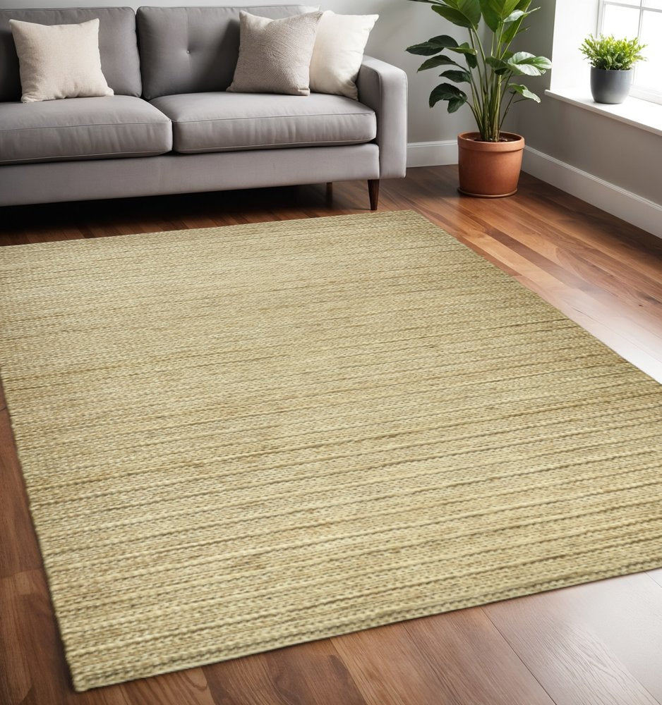 Solid Color Jute Hand Woven Area Rug