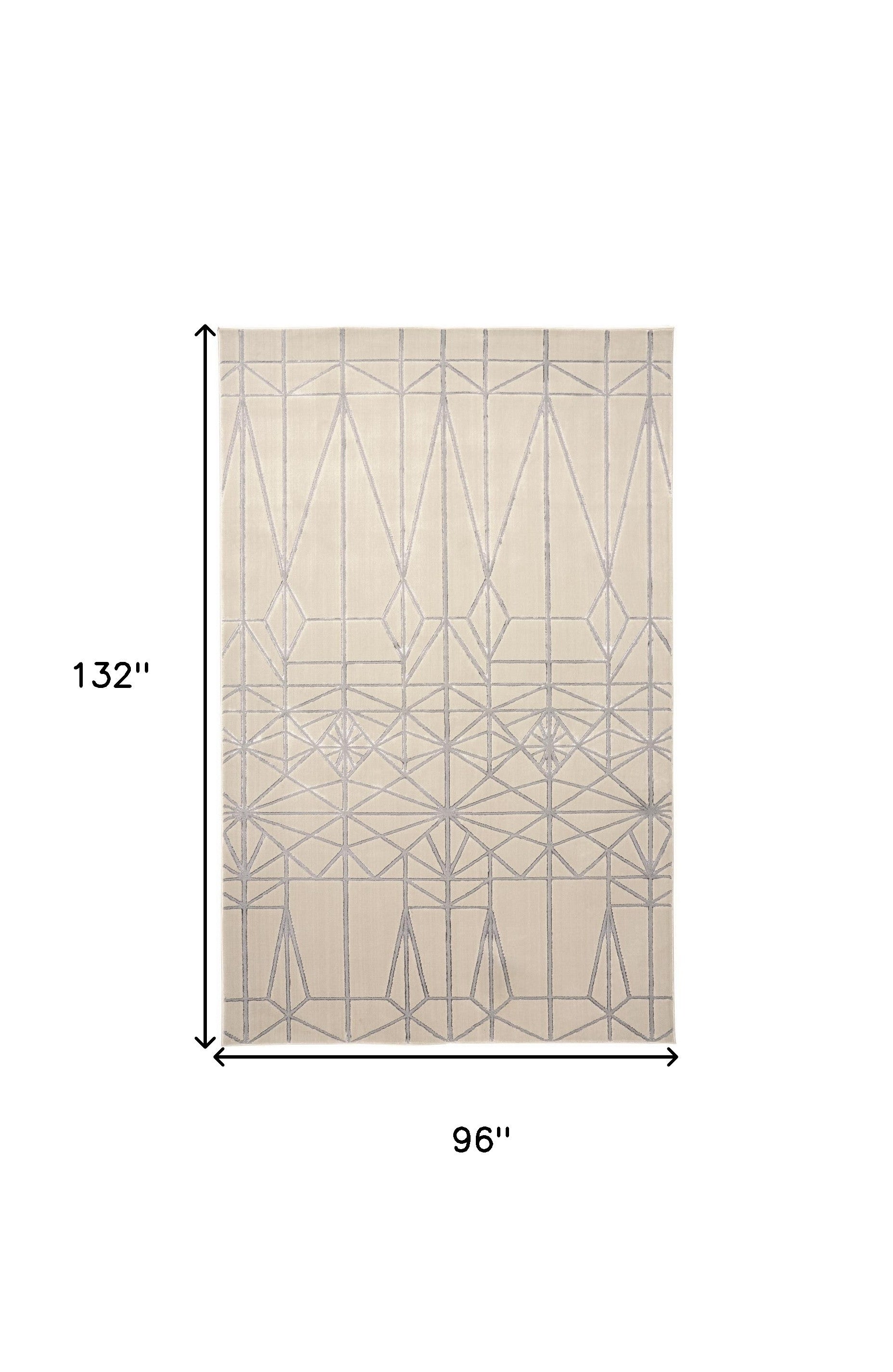 White and Gray Art Deco Area Rug