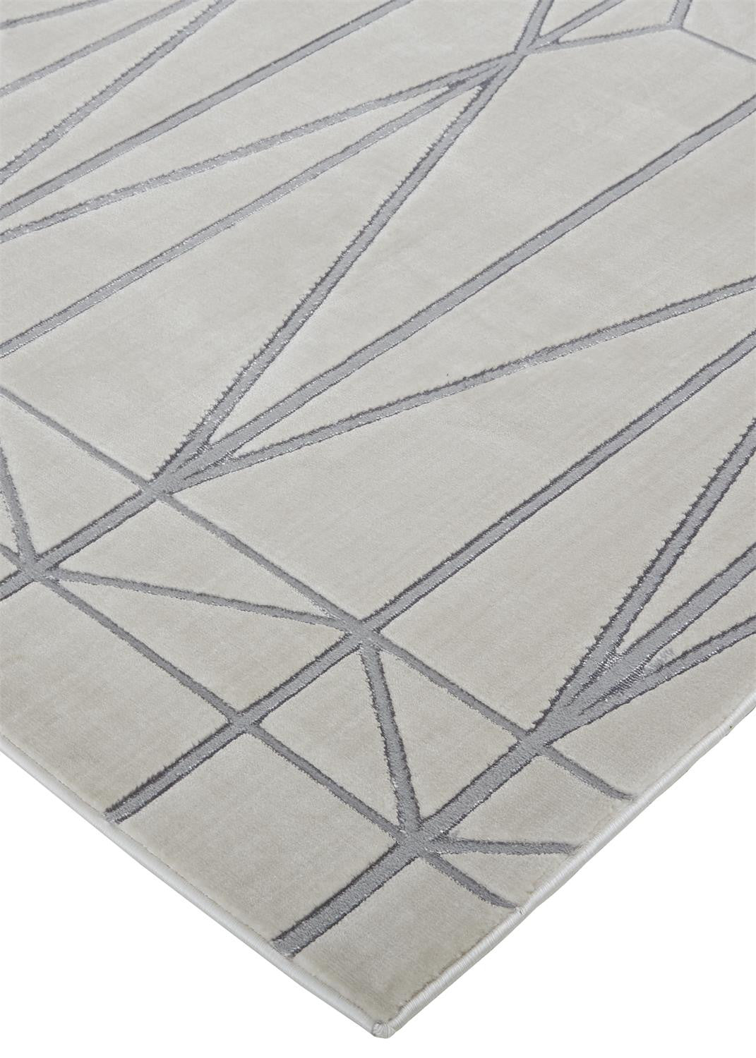 White and Gray Art Deco Area Rug