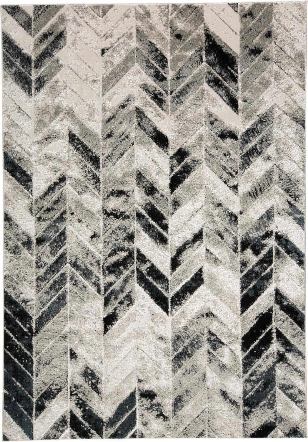 Black, Gray, and White Arrows Geometric Area Rug