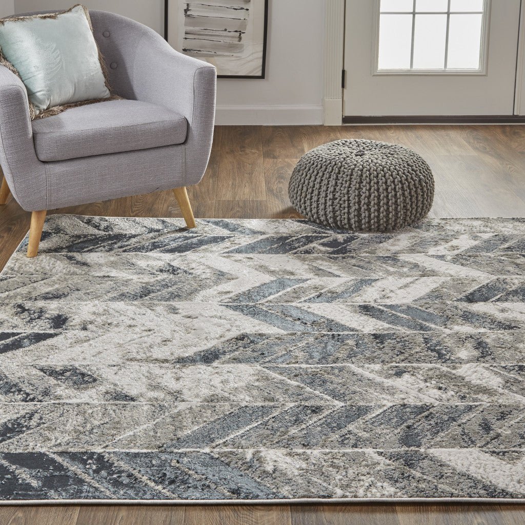 Black, Gray, and White Arrows Geometric Area Rug