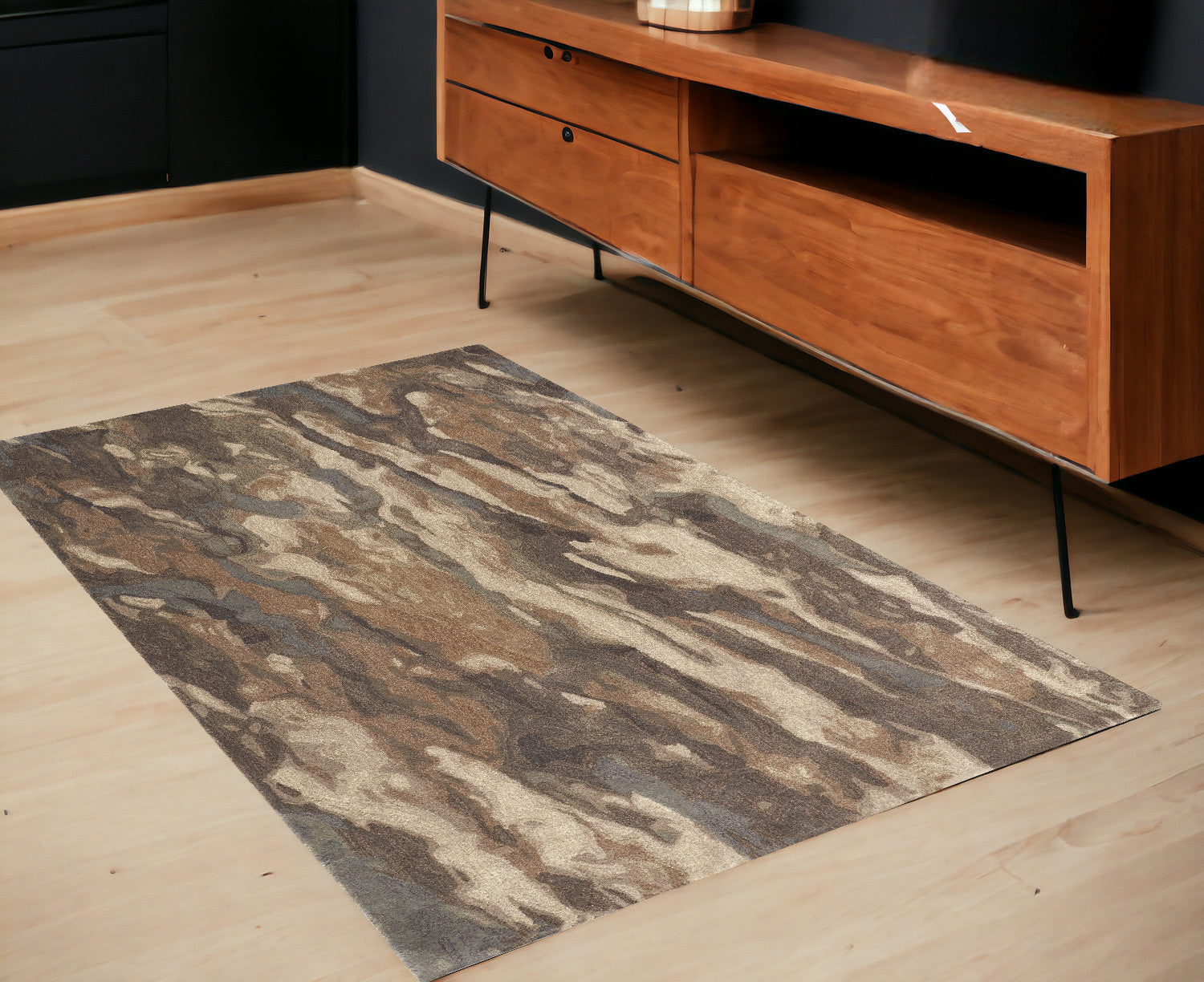 Brown and Tan Bark Rug