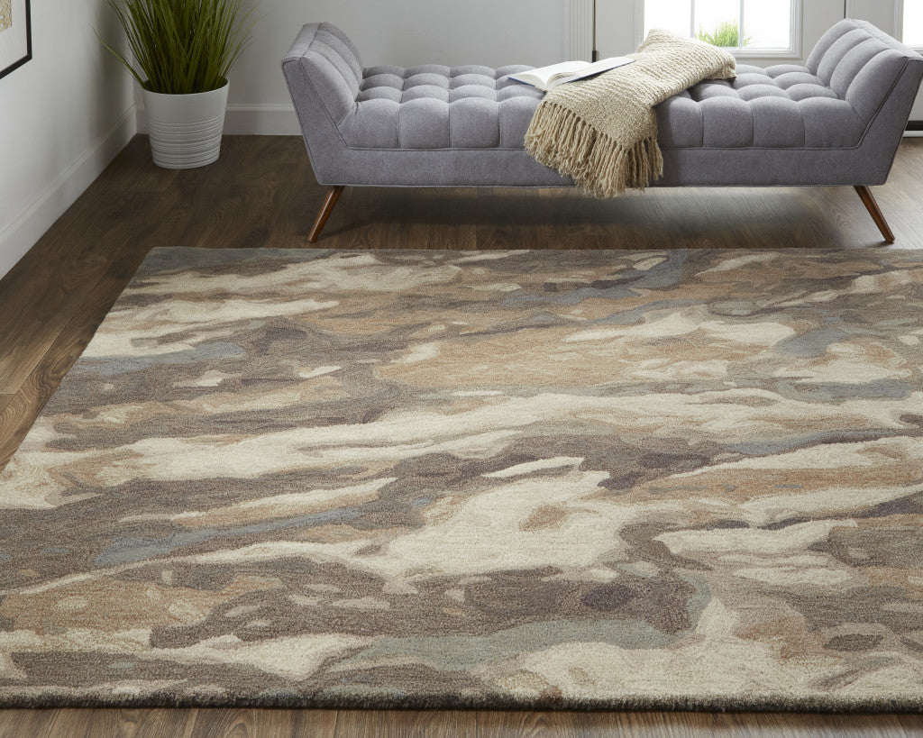 Brown and Tan Bark Rug