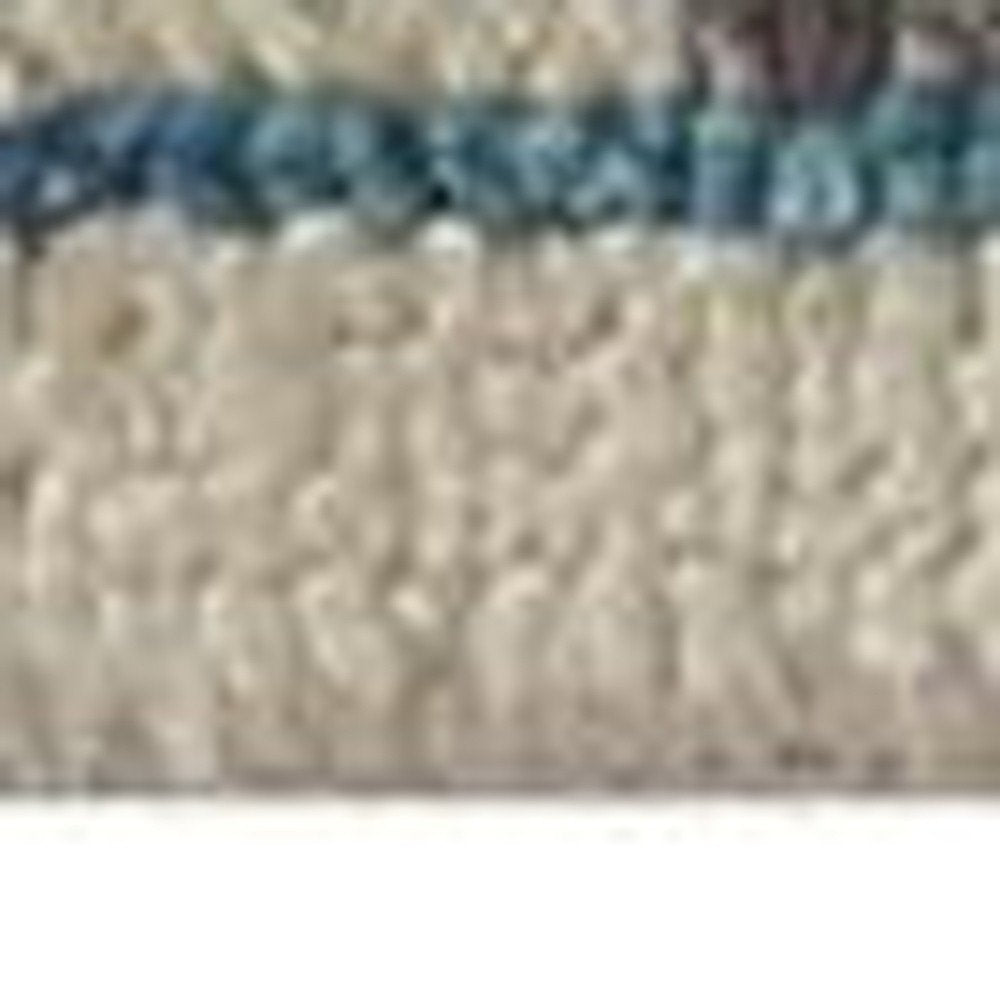 Orange and Ivory Floral Wool Hand Knotted Rug with Fringe