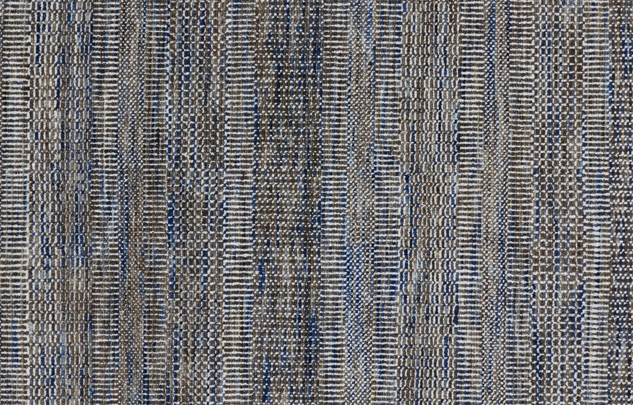 2' x 12' Gray Striped Wool Runner Rug