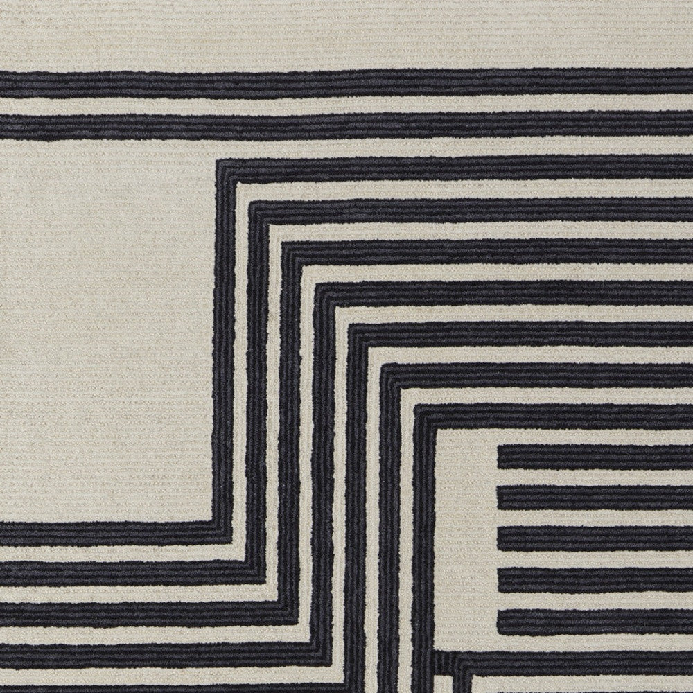 Ivory and Black Illusion Rug