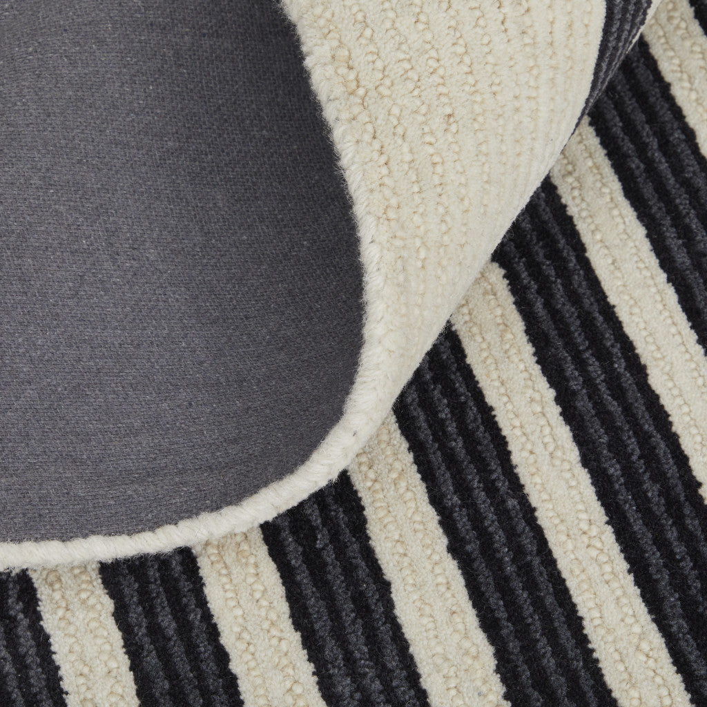 Ivory and Black Illusion Rug