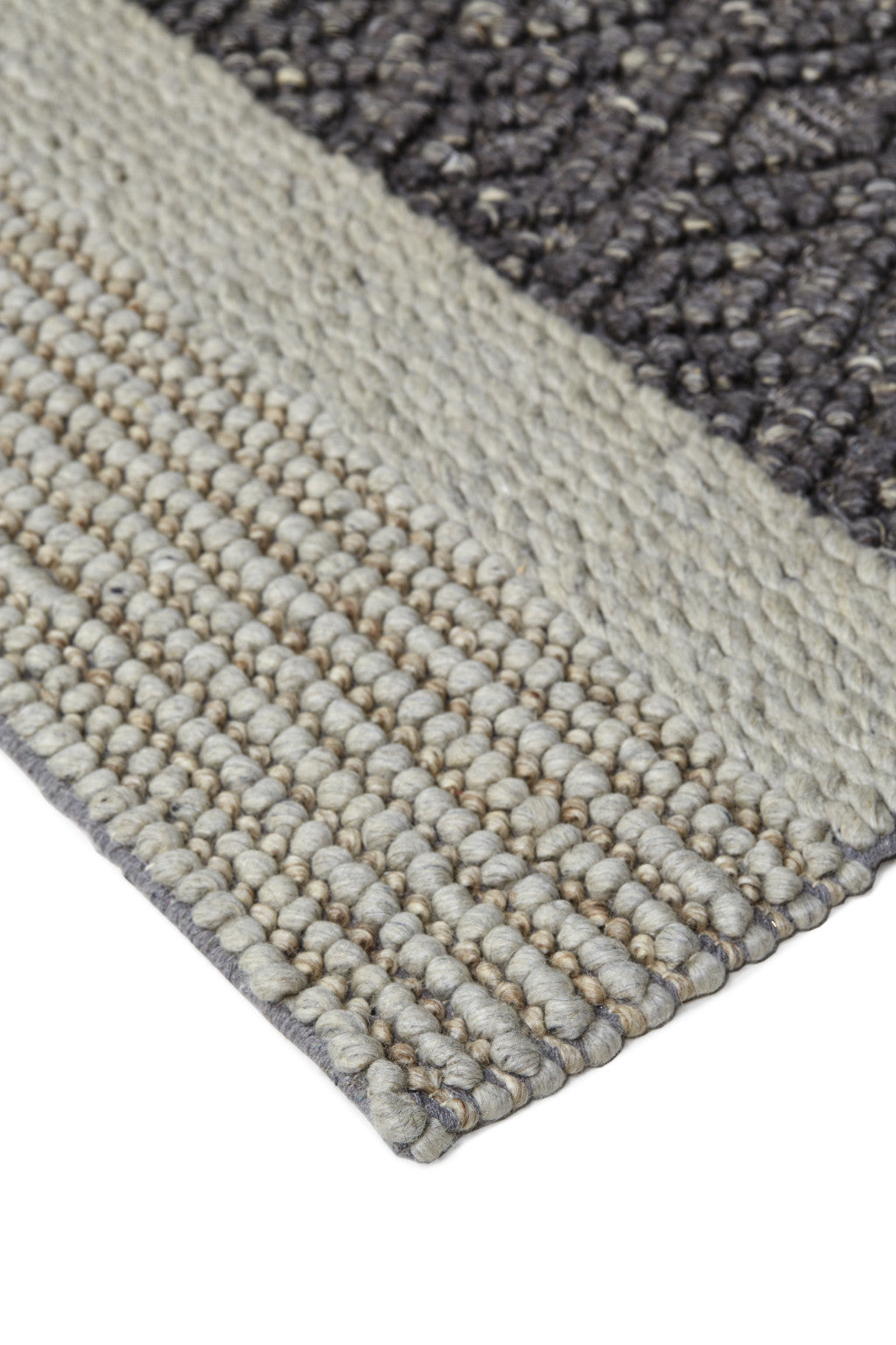 Gray Wool Striped Area Rug