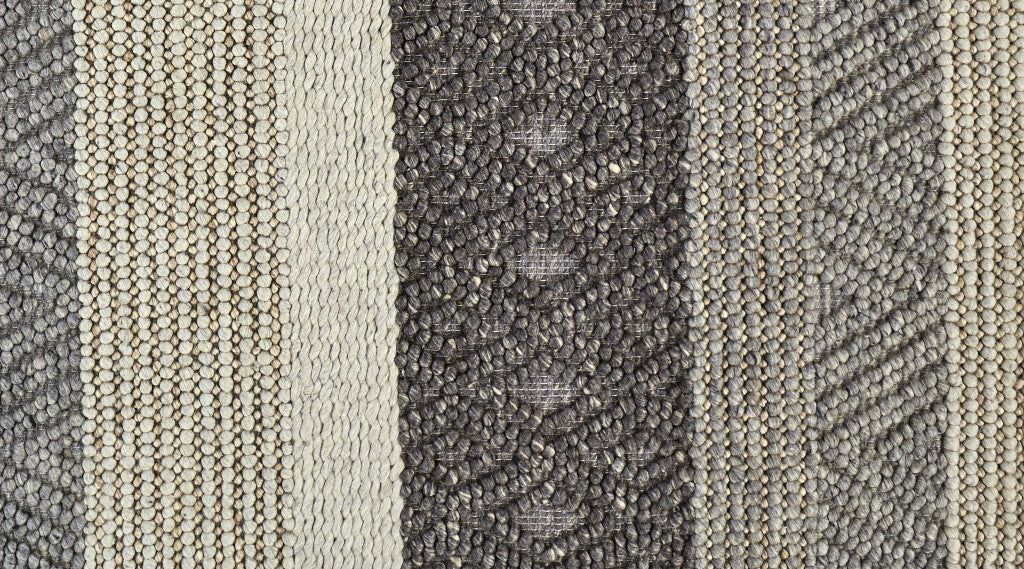 Gray Wool Striped Area Rug