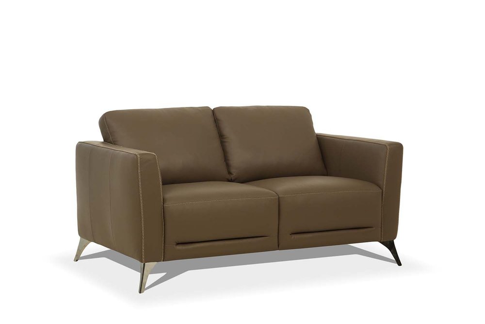 59" Contemporary Leather Loveseat