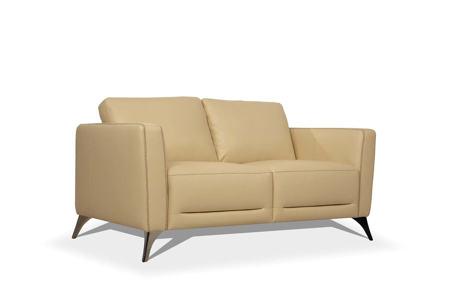 59" Modern Leather Loveseat