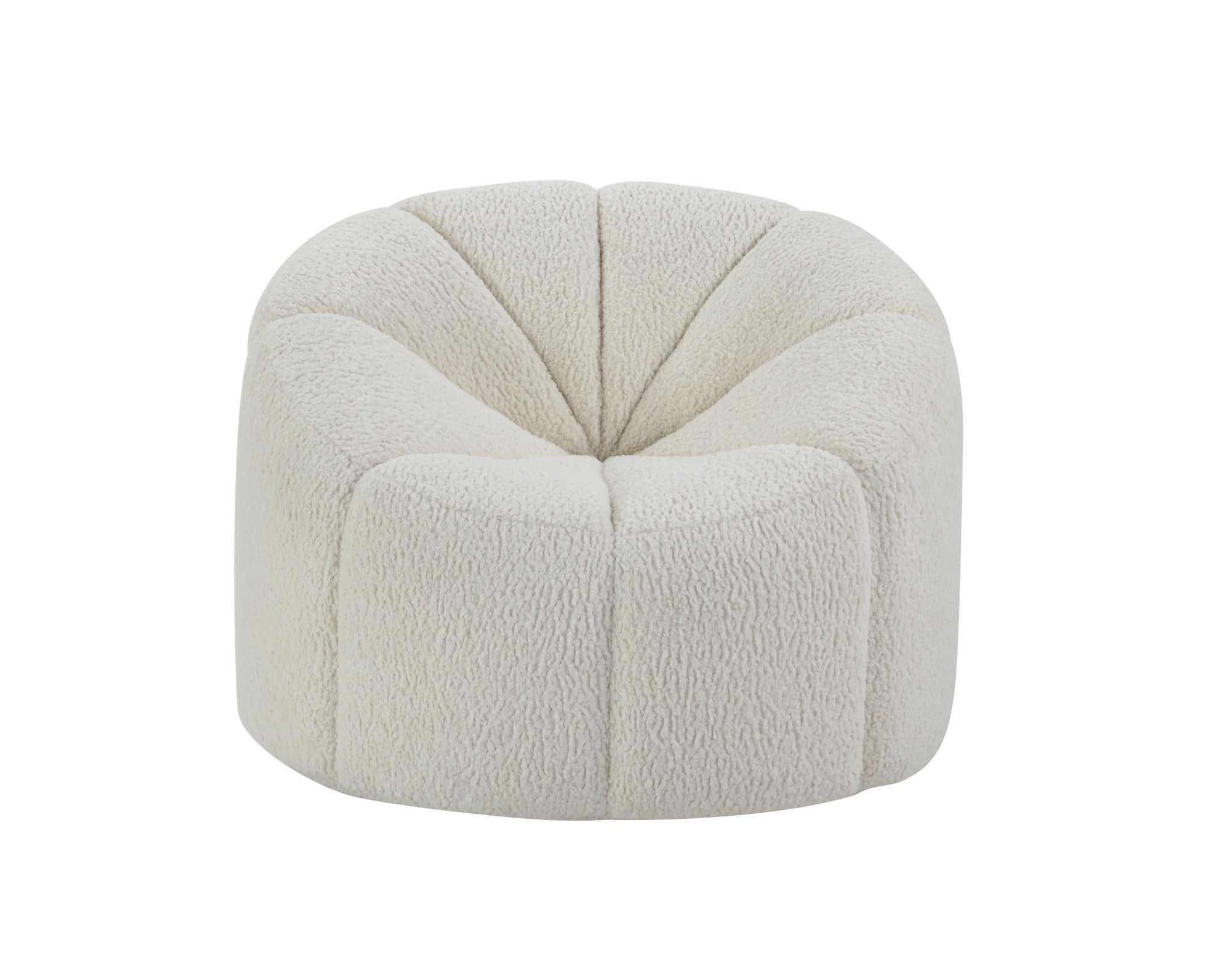 38" White Indented Swivel Sherpa Chair