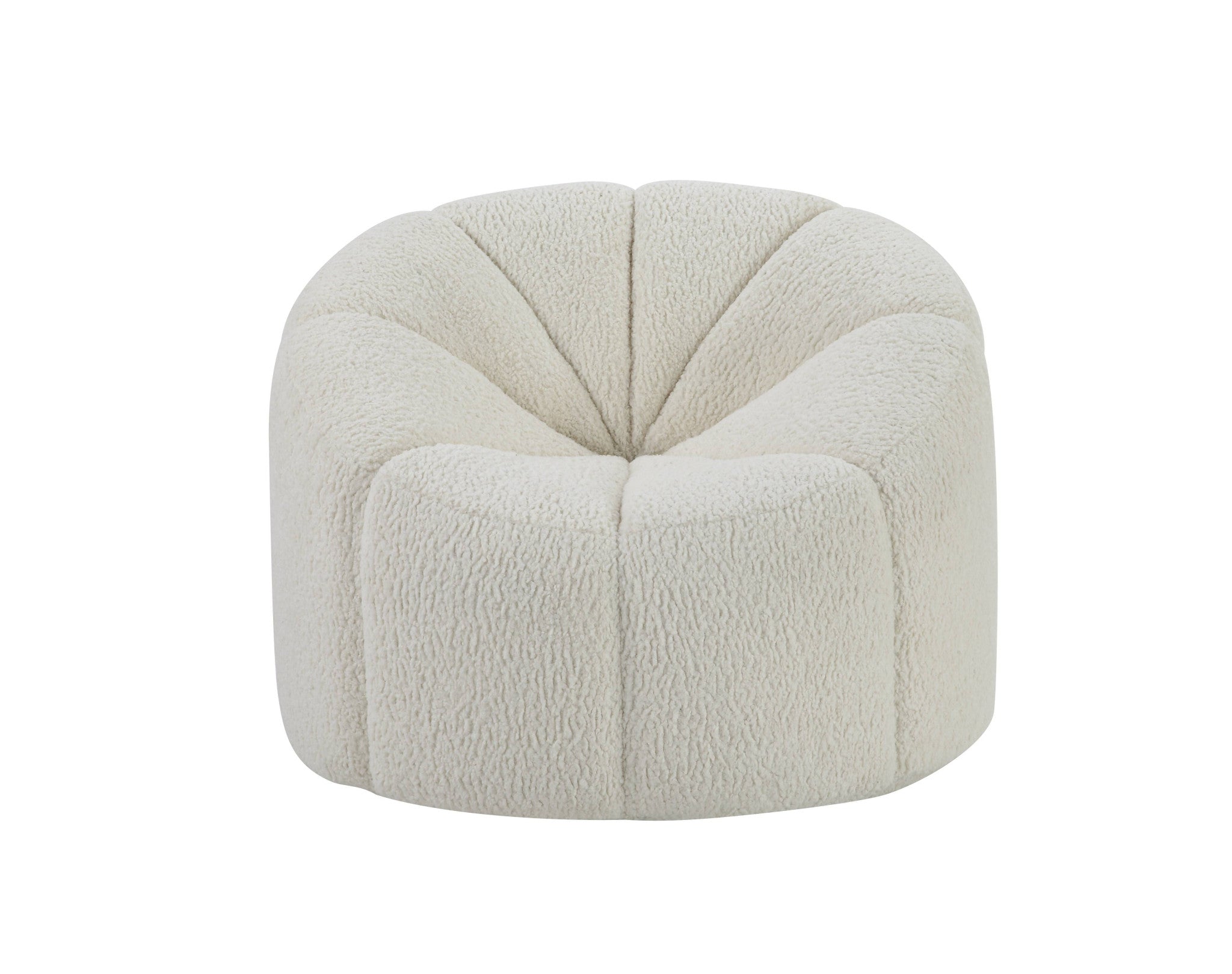 38" White Indented Swivel Sherpa Chair