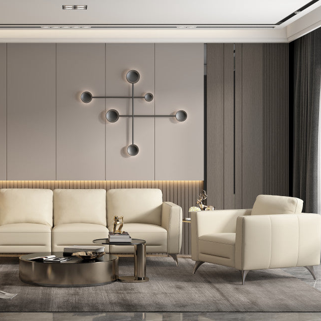 35" Contemporary Leather Club Chair