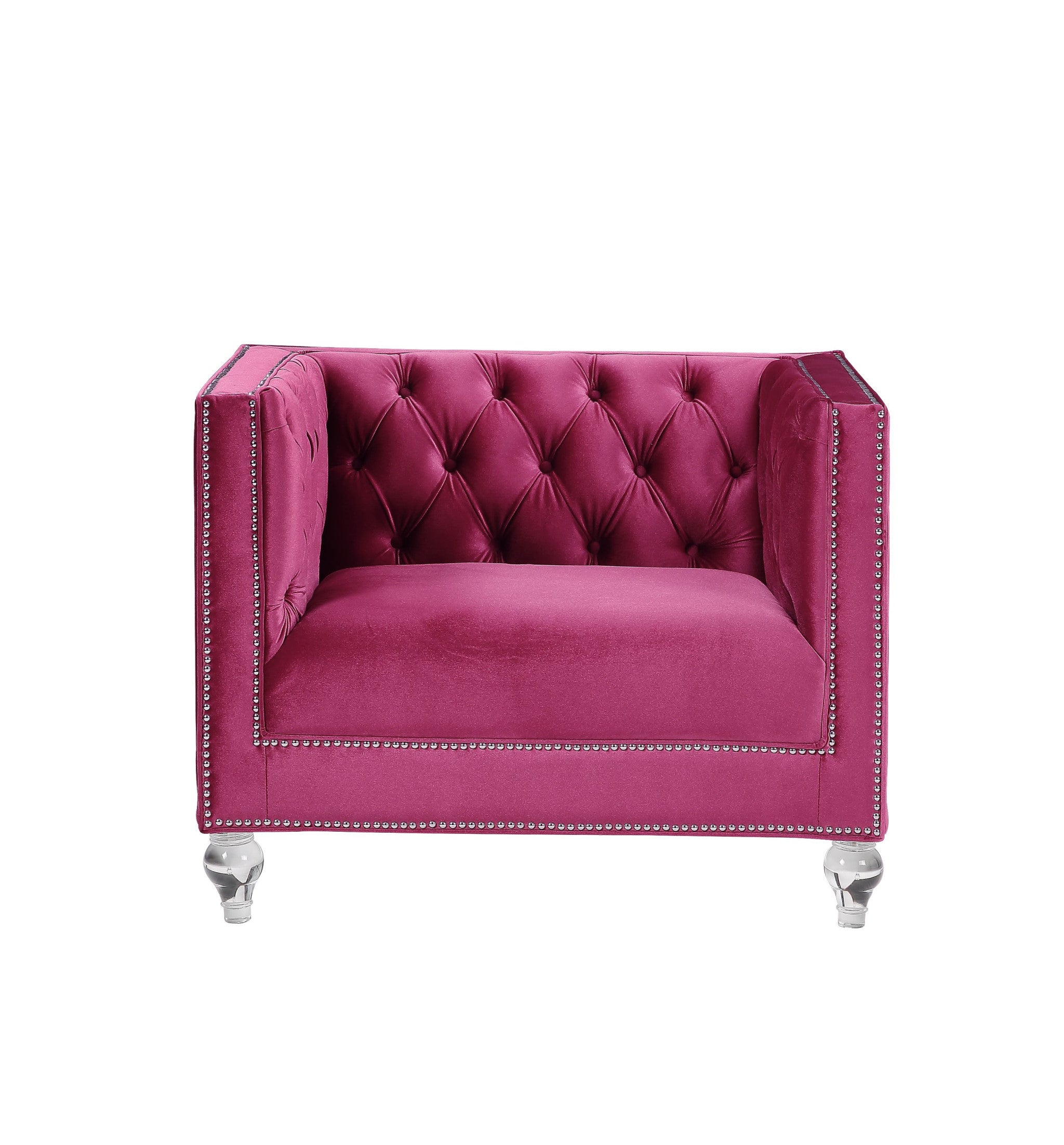 40" Velvet Tufted Tuxedo Chair