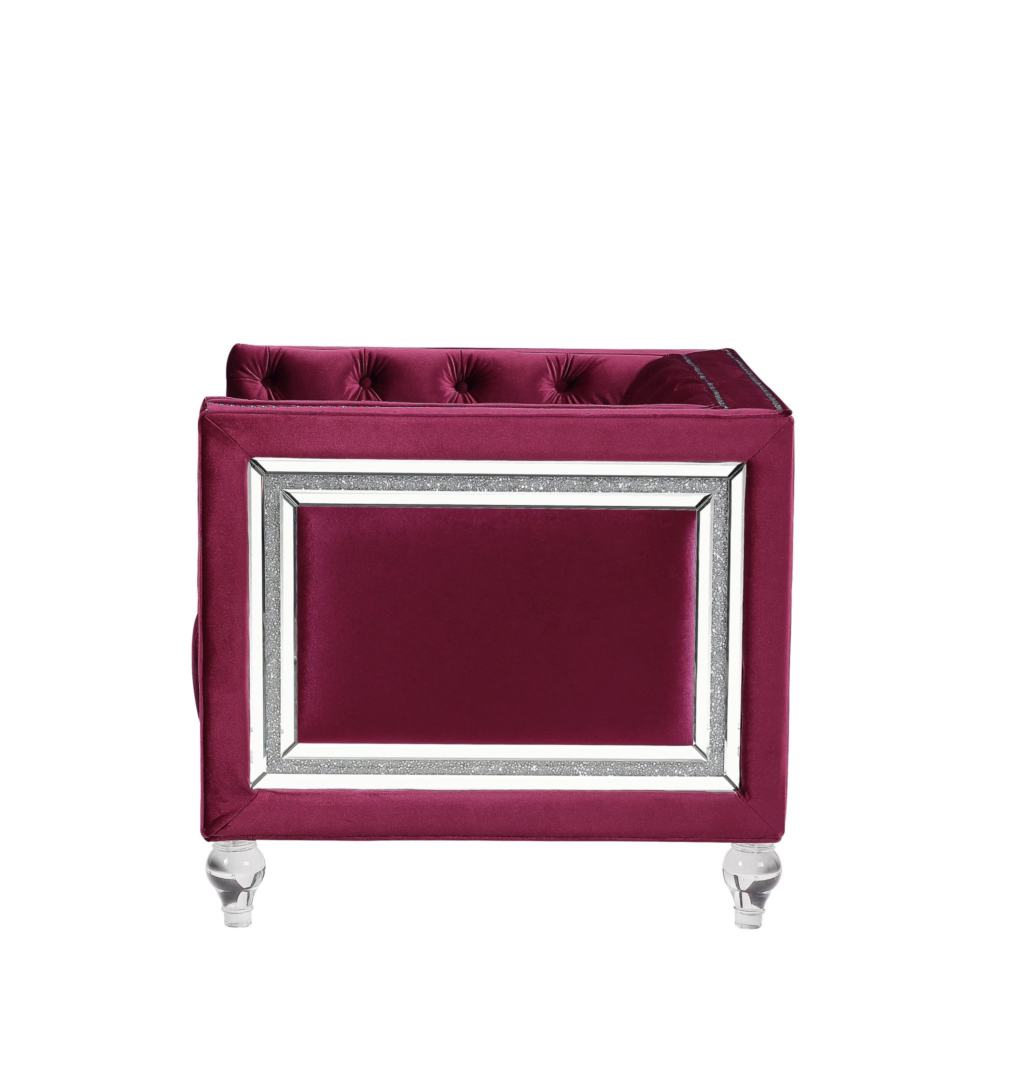 40" Velvet Tufted Tuxedo Chair