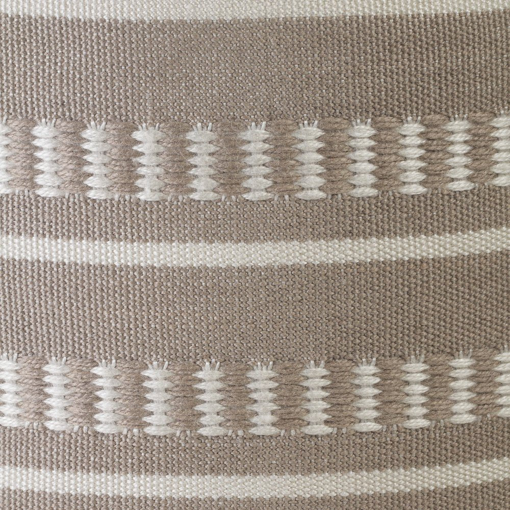 20" Round Striped Outdoor Pouf Ottoman