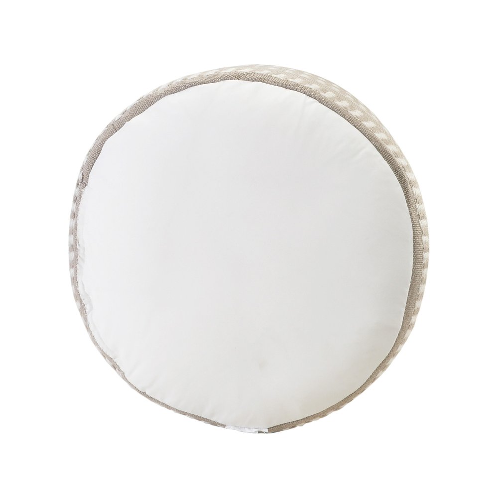 20" Round Striped Outdoor Pouf Ottoman