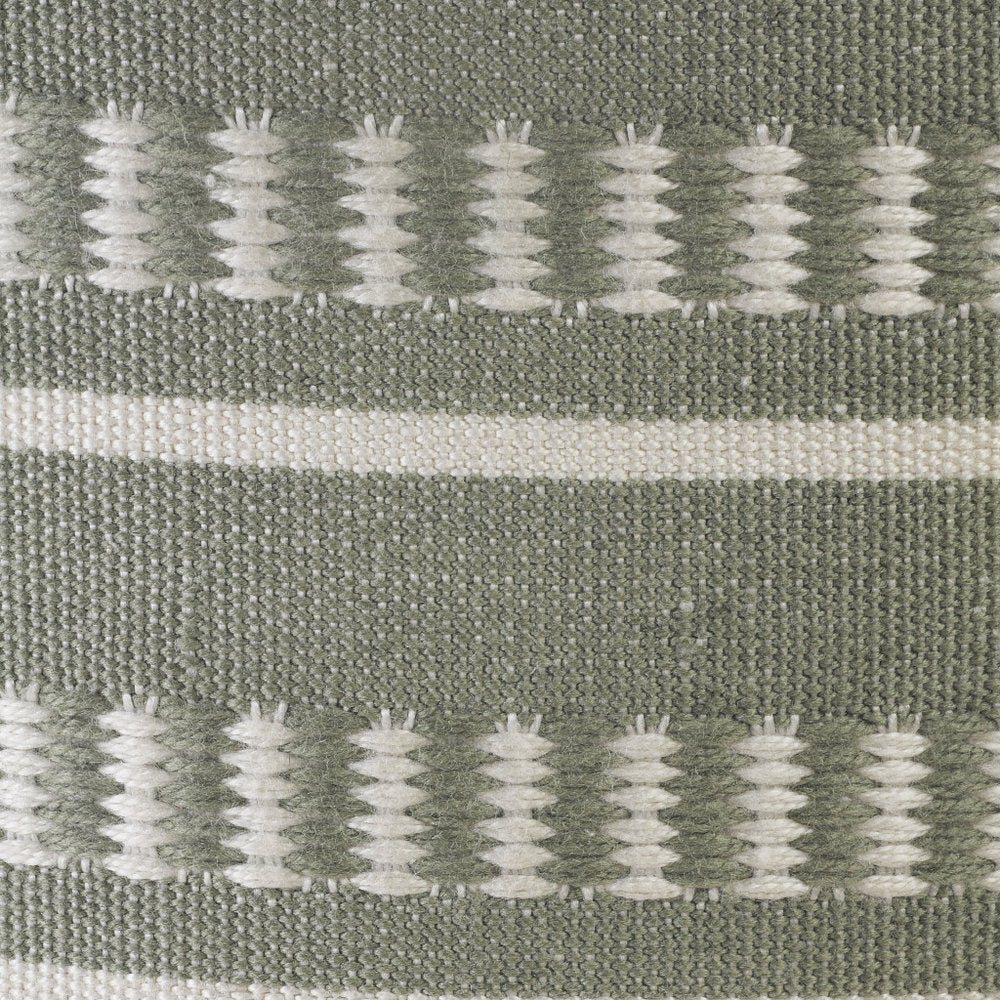20" Round Striped Outdoor Pouf Ottoman
