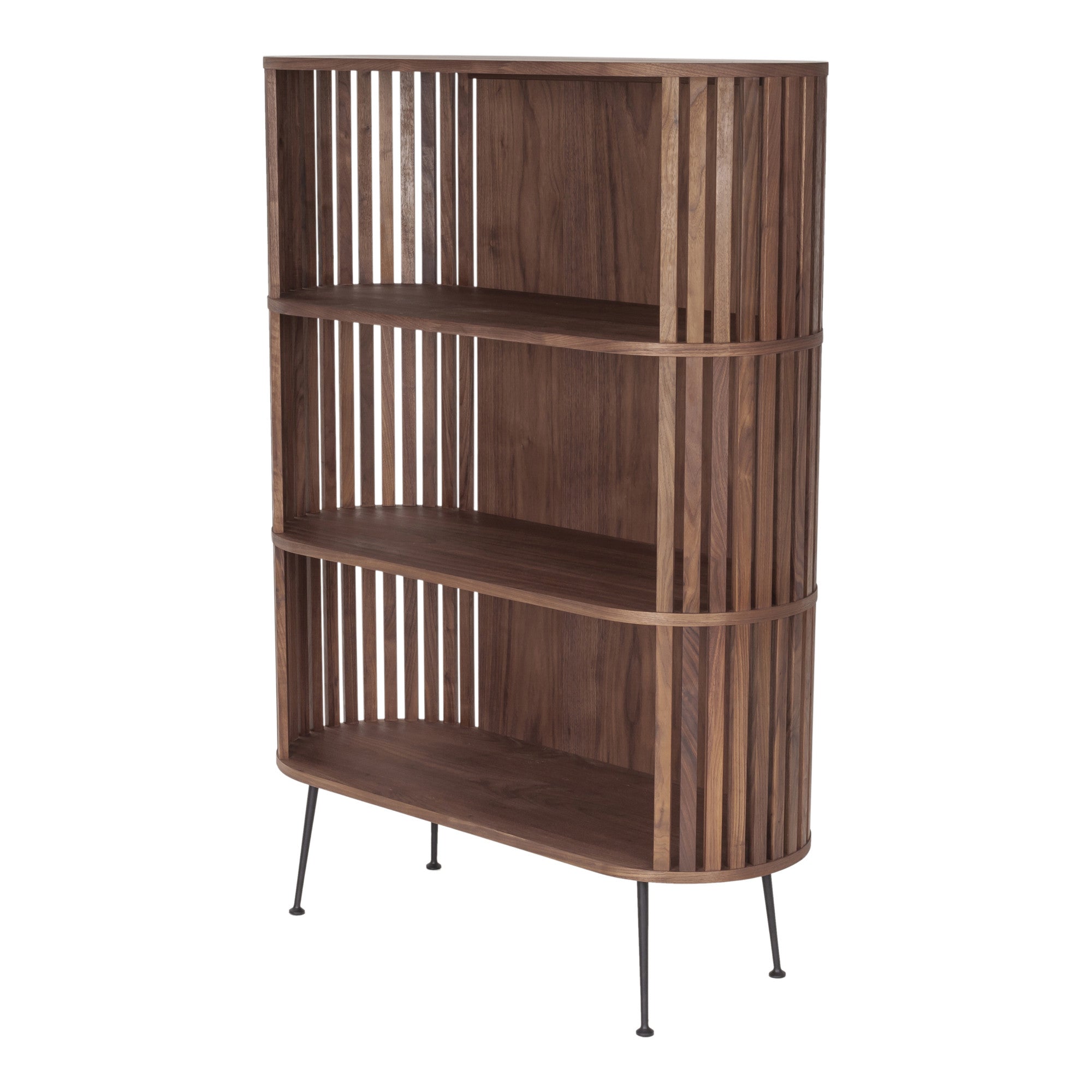 41" Wood Mid-Century Modern Bookcase