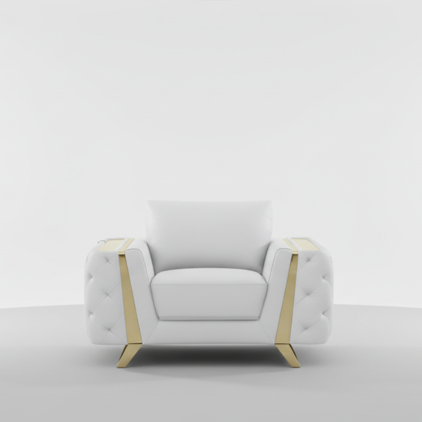50" Leather Diamond Tufted Club Chair