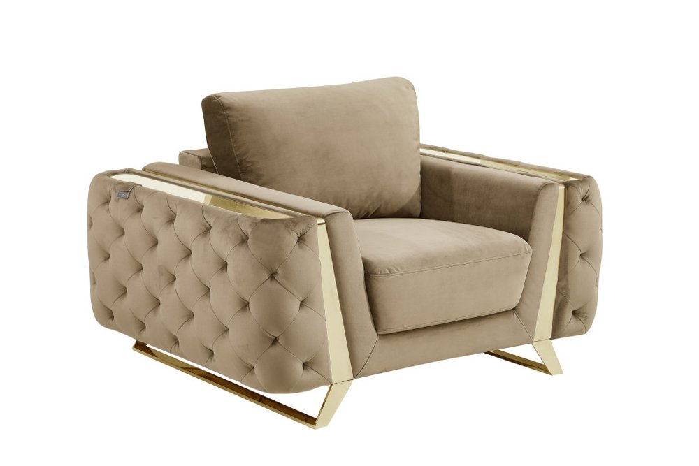 50" Contemporary Velvet Tufted Club Sofa