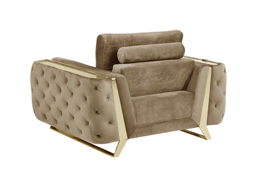 50" Contemporary Velvet Tufted Club Sofa