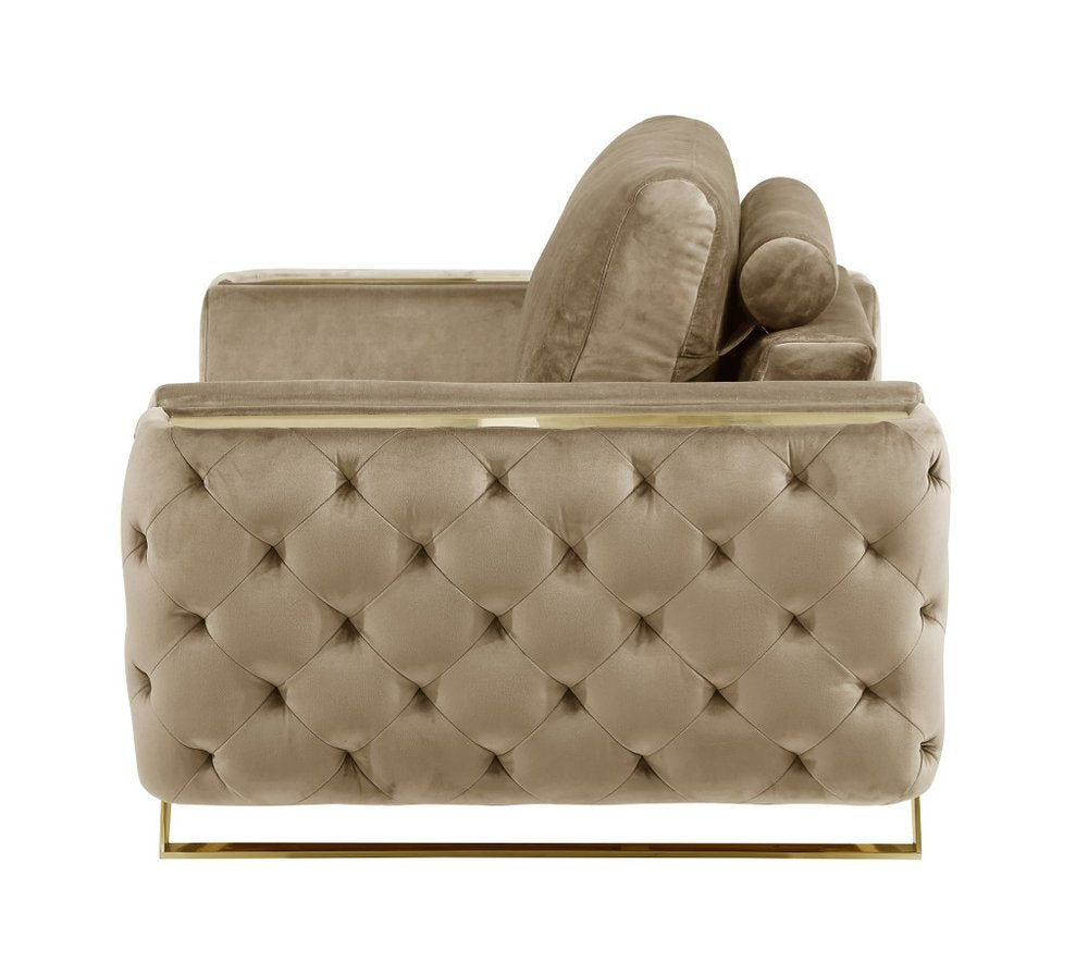 50" Contemporary Velvet Tufted Club Sofa