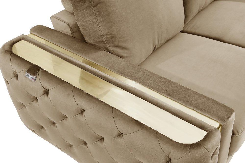 50" Contemporary Velvet Tufted Club Sofa