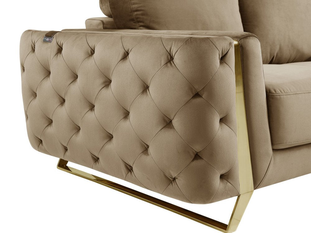 50" Contemporary Velvet Tufted Club Sofa