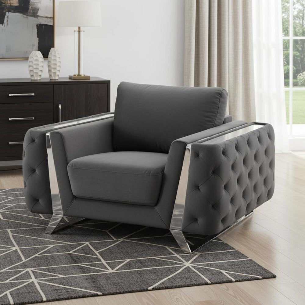 50" Contemporary Velvet Tufted Club Sofa