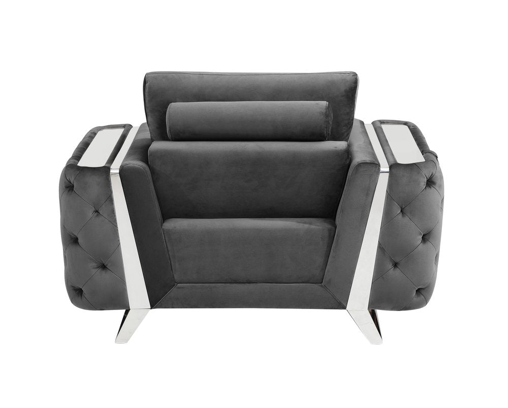 50" Contemporary Velvet Tufted Club Sofa