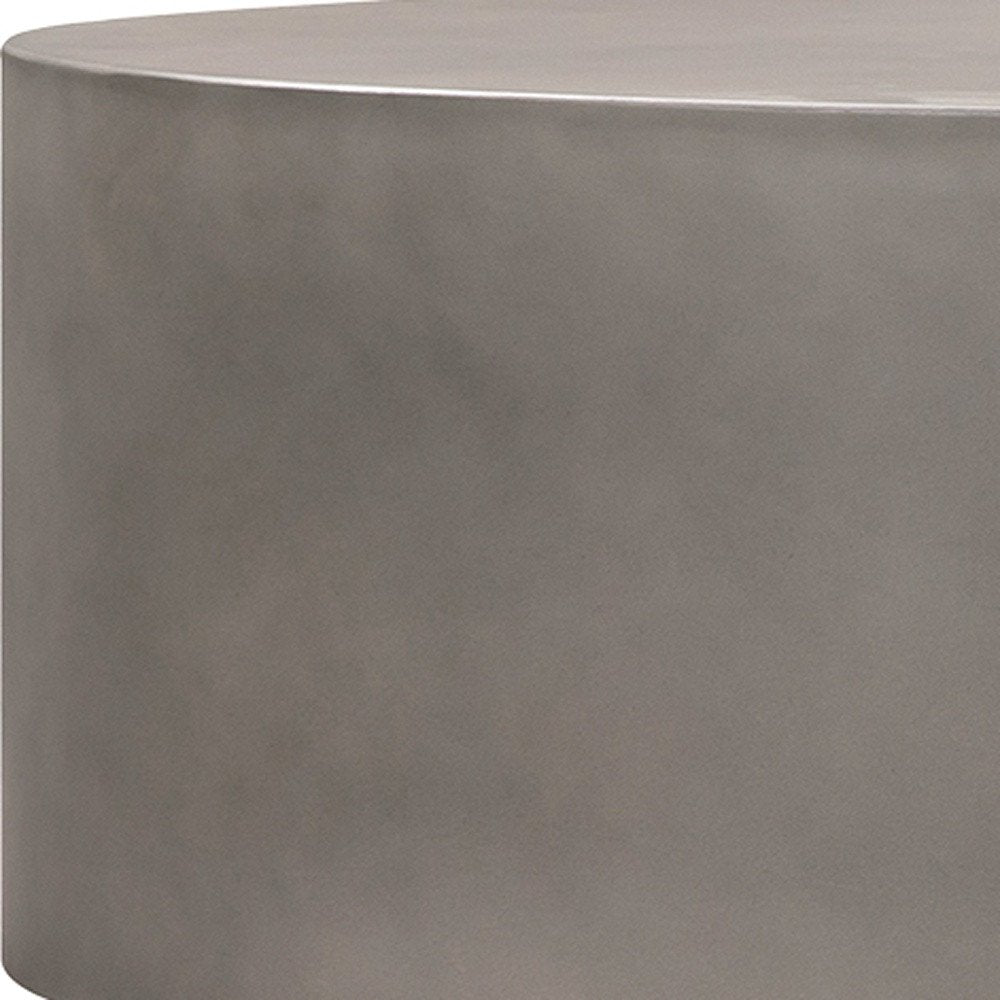 51" Gray And Brass Concrete Oval Coffee Table