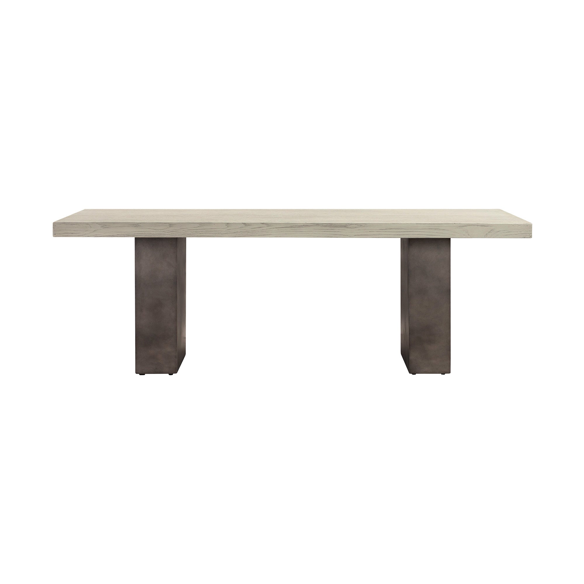 47" Gray and Brown Concrete and Wood Coffee Table