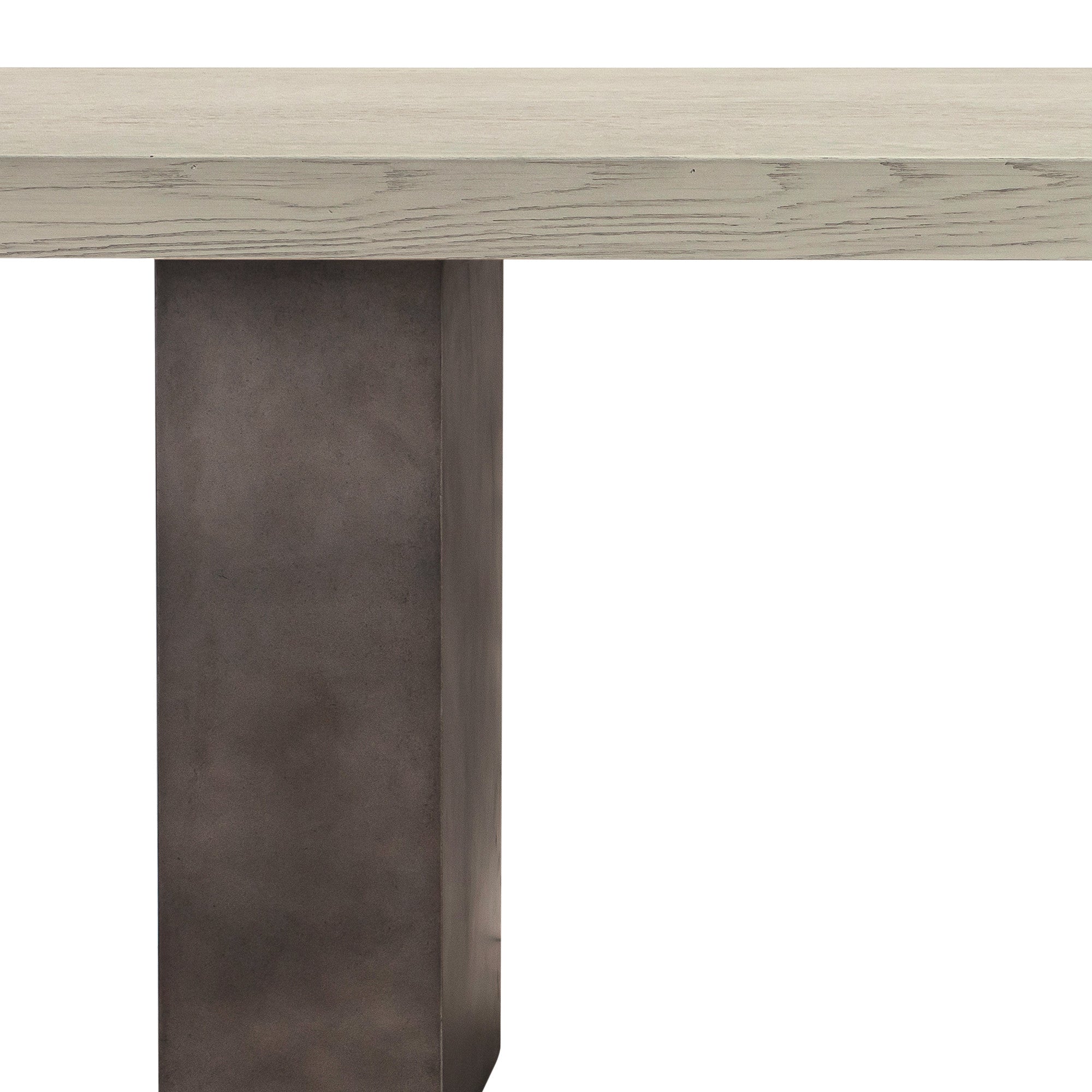 47" Gray and Brown Concrete and Wood Coffee Table