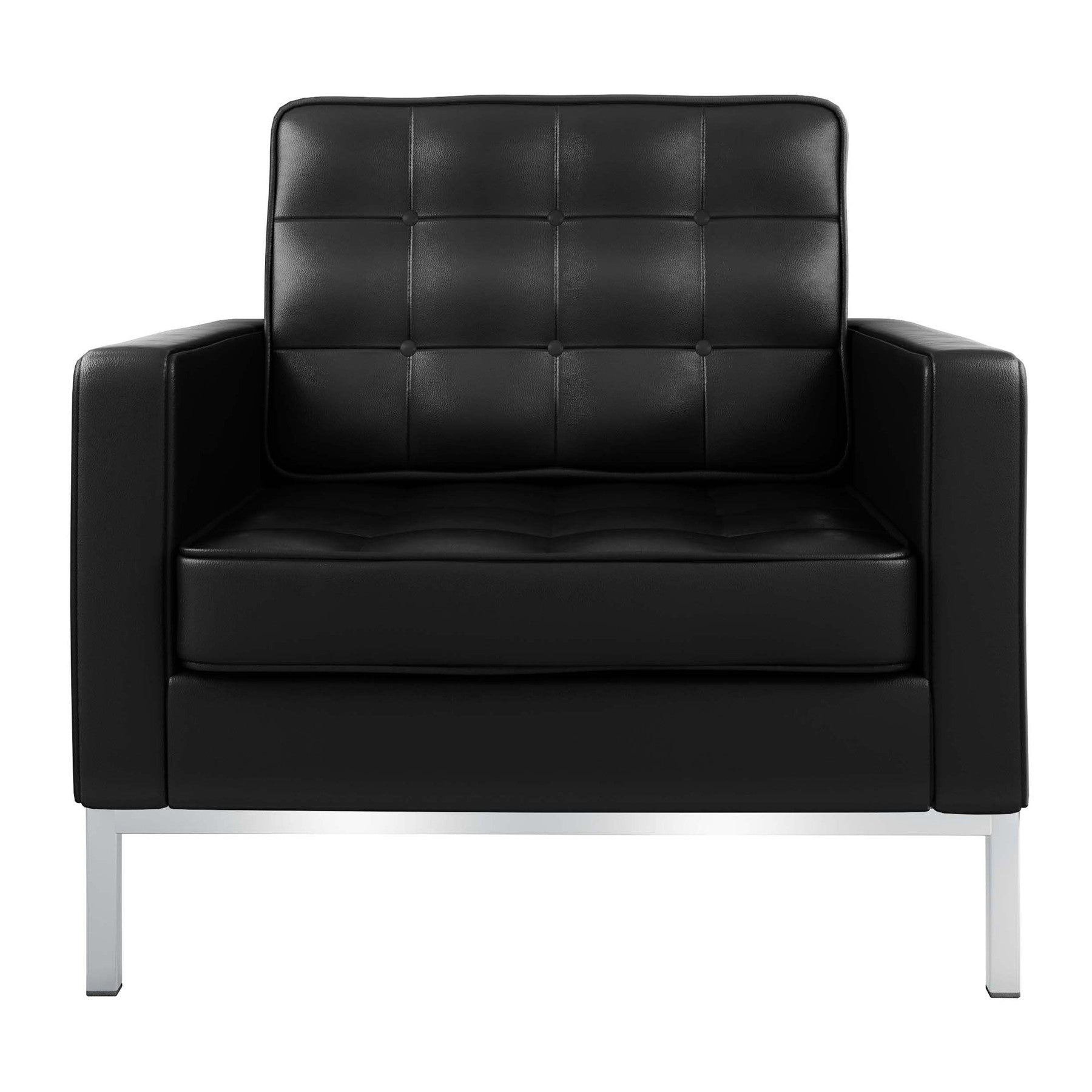 31" Italian Leather Tufted Club Chair