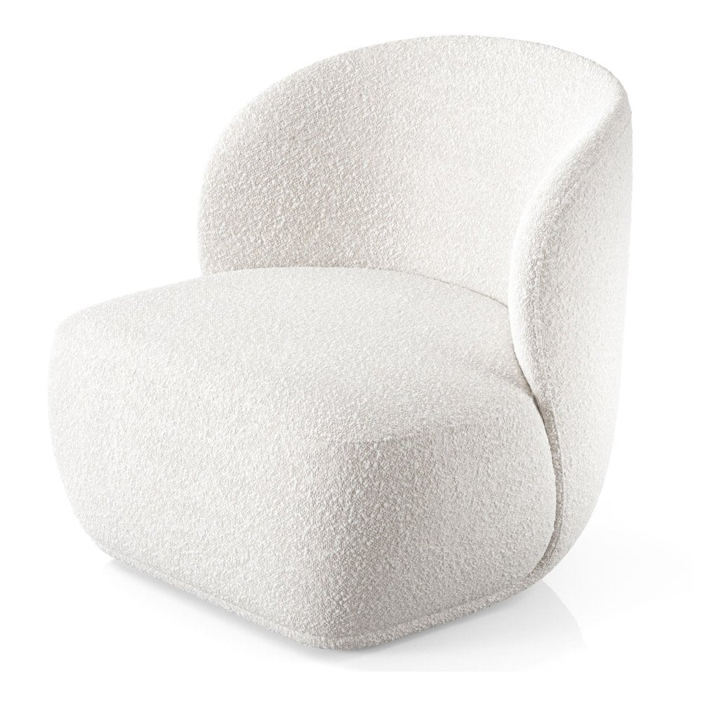 31" White Bouclé Wingback Chair