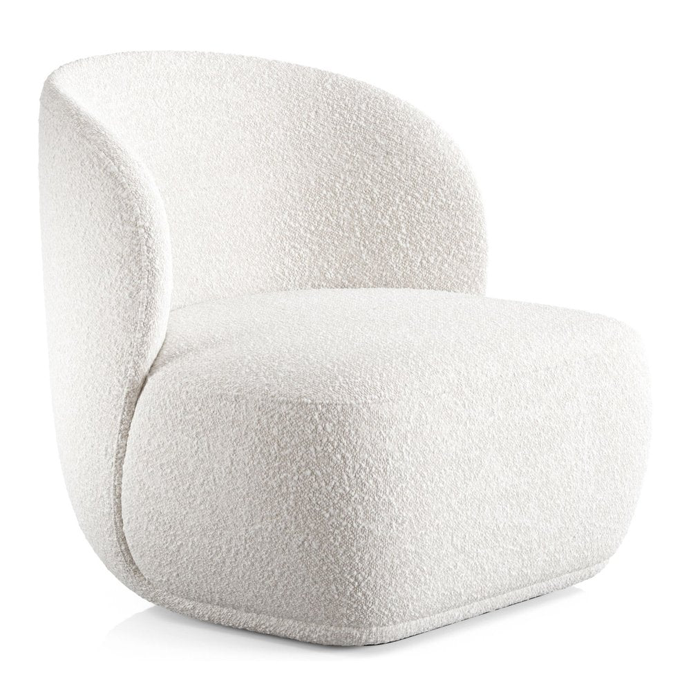 31" White Bouclé Wingback Chair