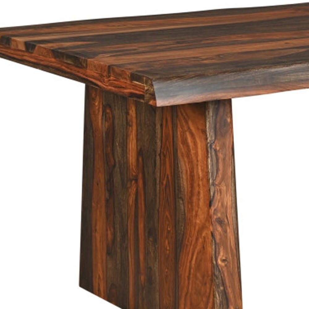 86" Dark Brown Wood Dining Table