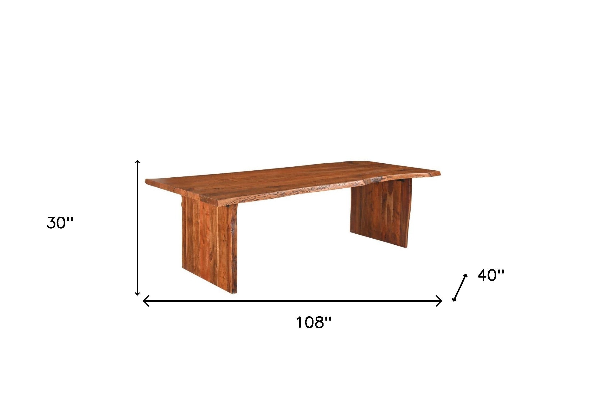 108" Brown Solid Wood Dining Table