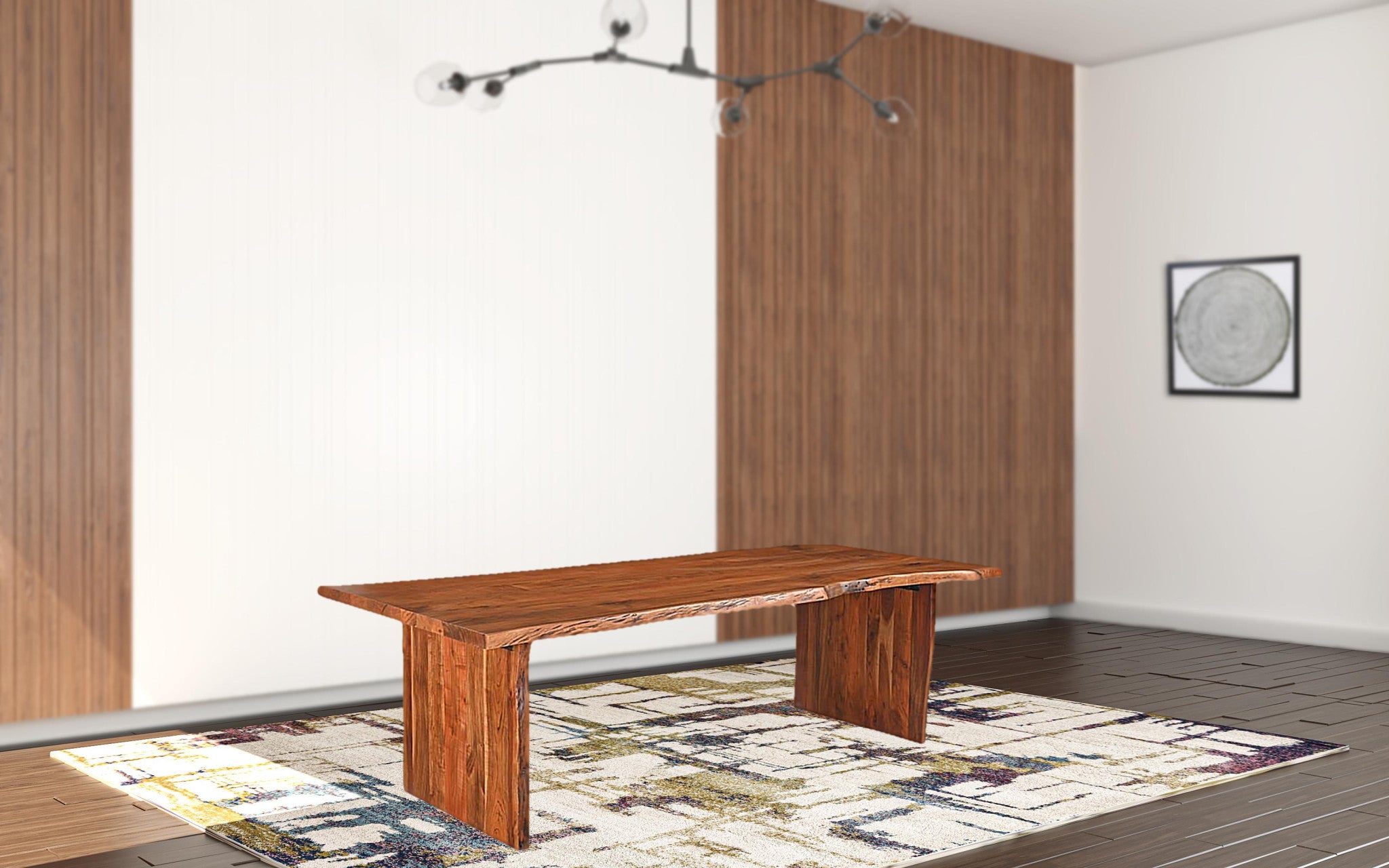 108" Brown Solid Wood Dining Table