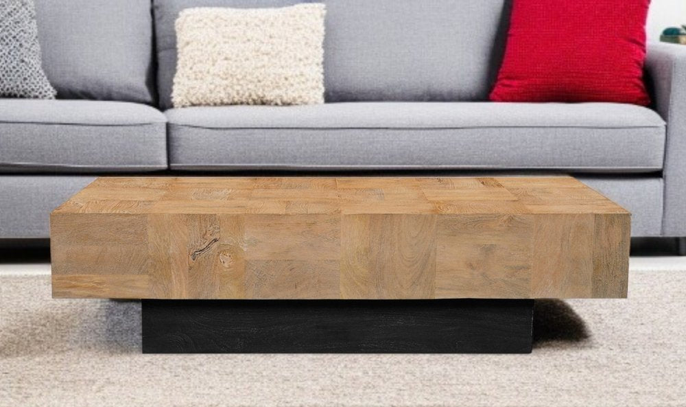 59" Square Wood Pedestal Coffee Table