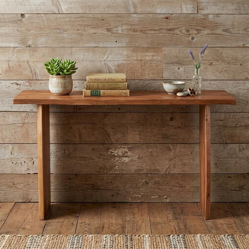 57" Wood Sled Console Table