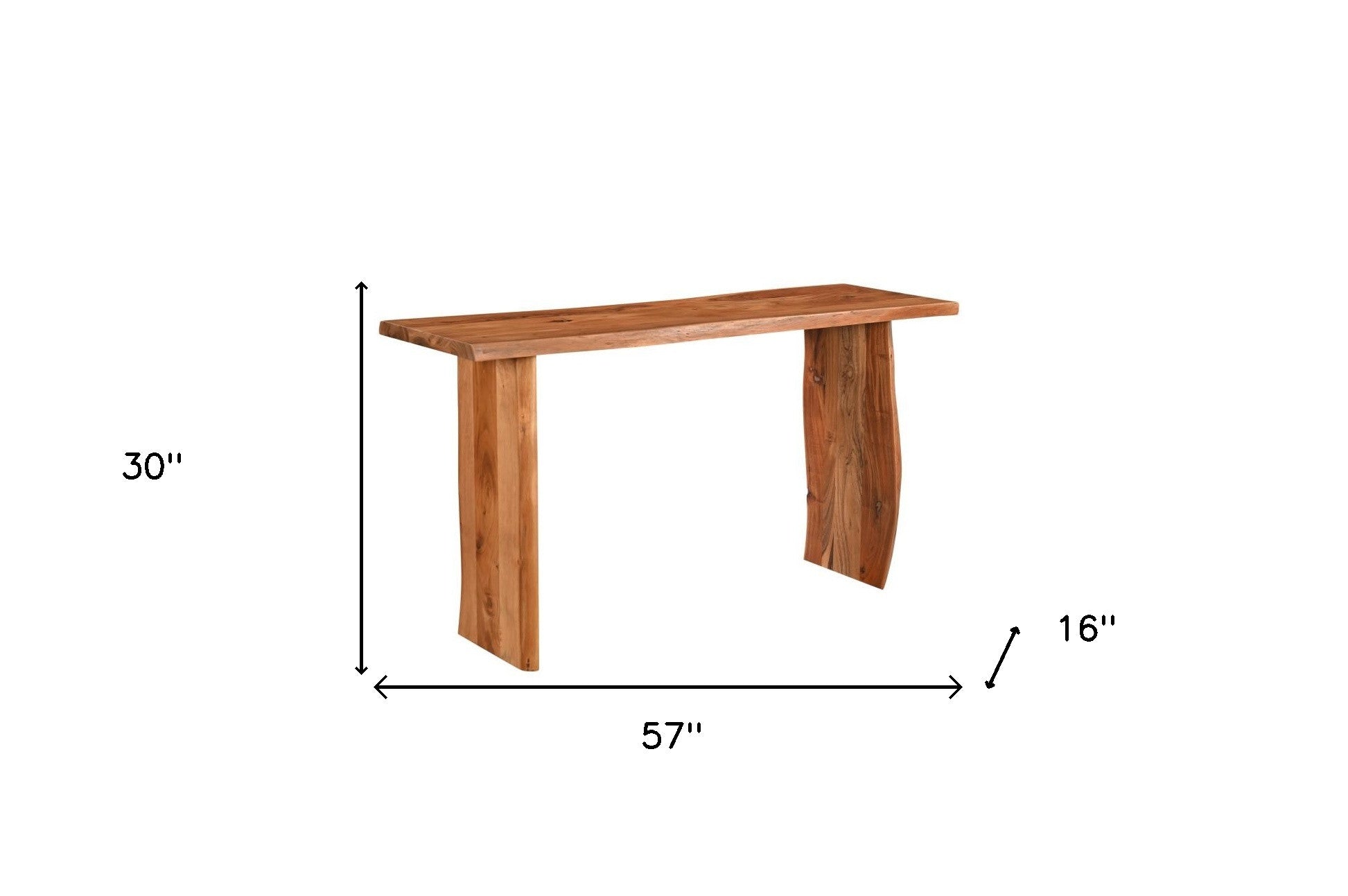 57" Wood Sled Console Table