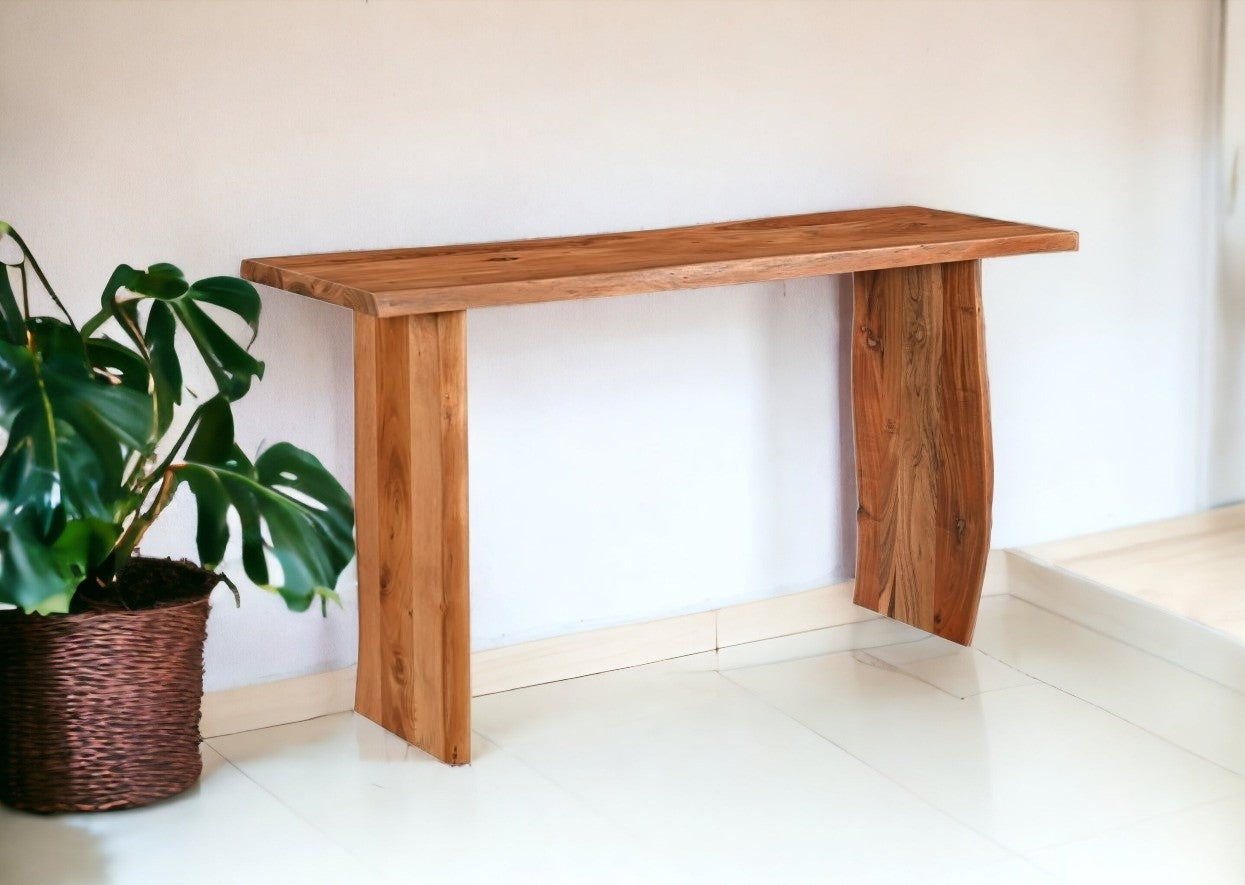 57" Wood Sled Console Table