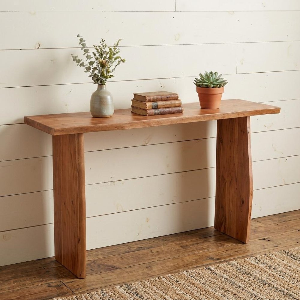 57" Wood Sled Console Table
